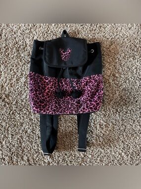Y2K Pink Cheetah Print Disney World Mickey Mouse Backpack